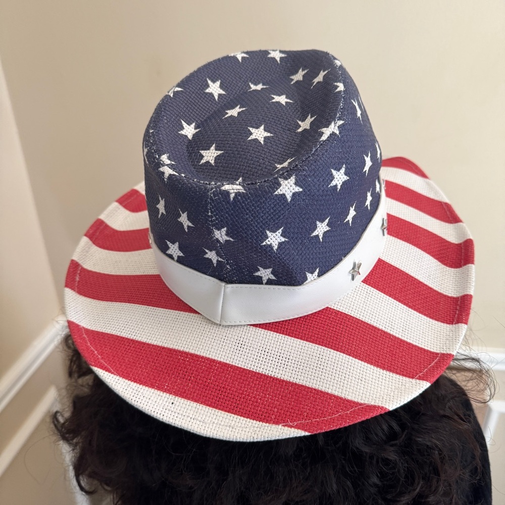 Wembley Unisex USA Flag Cowboy Hat 100% Paper One Size Adjustable July 4th
